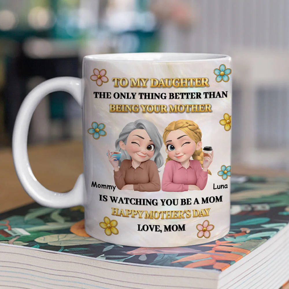 To My Daughter Pearl Style - Personalized Custom 3D Effect Mug - Image 2