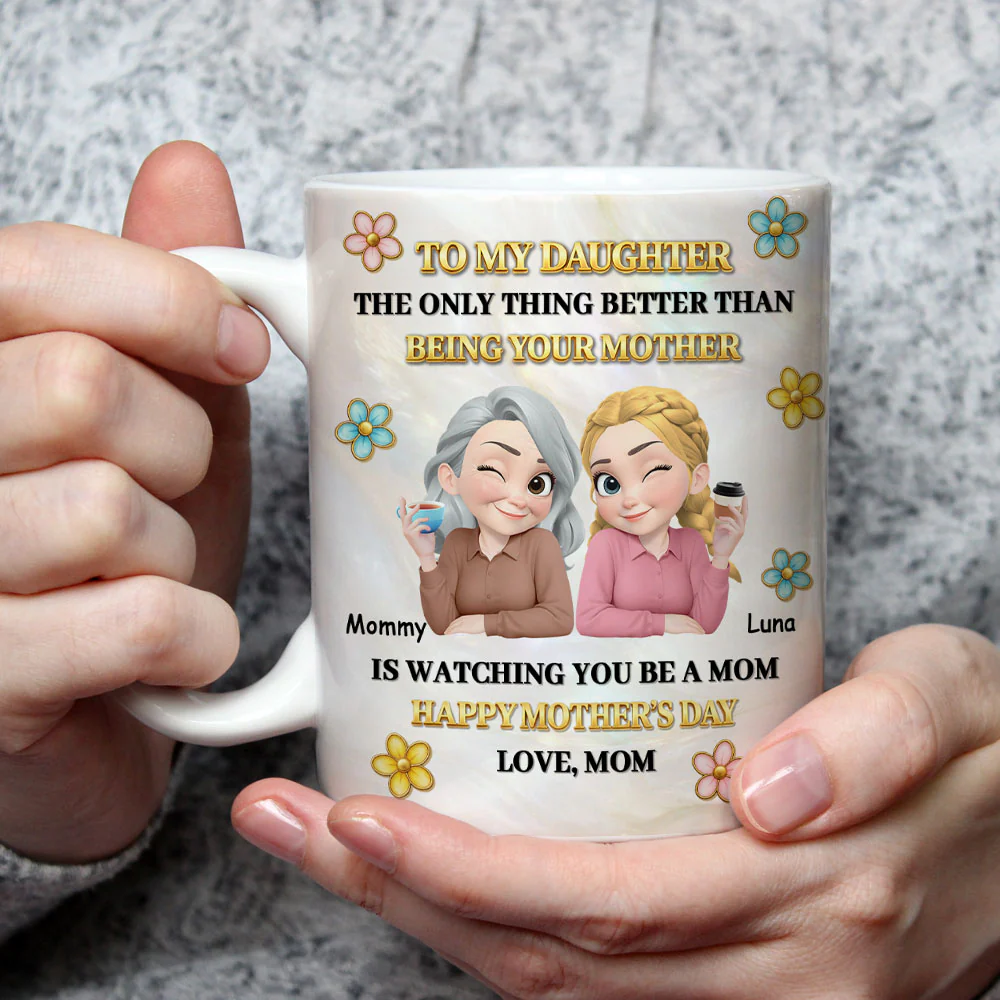 To My Daughter Pearl Style - Personalized Custom 3D Effect Mug - Image 3