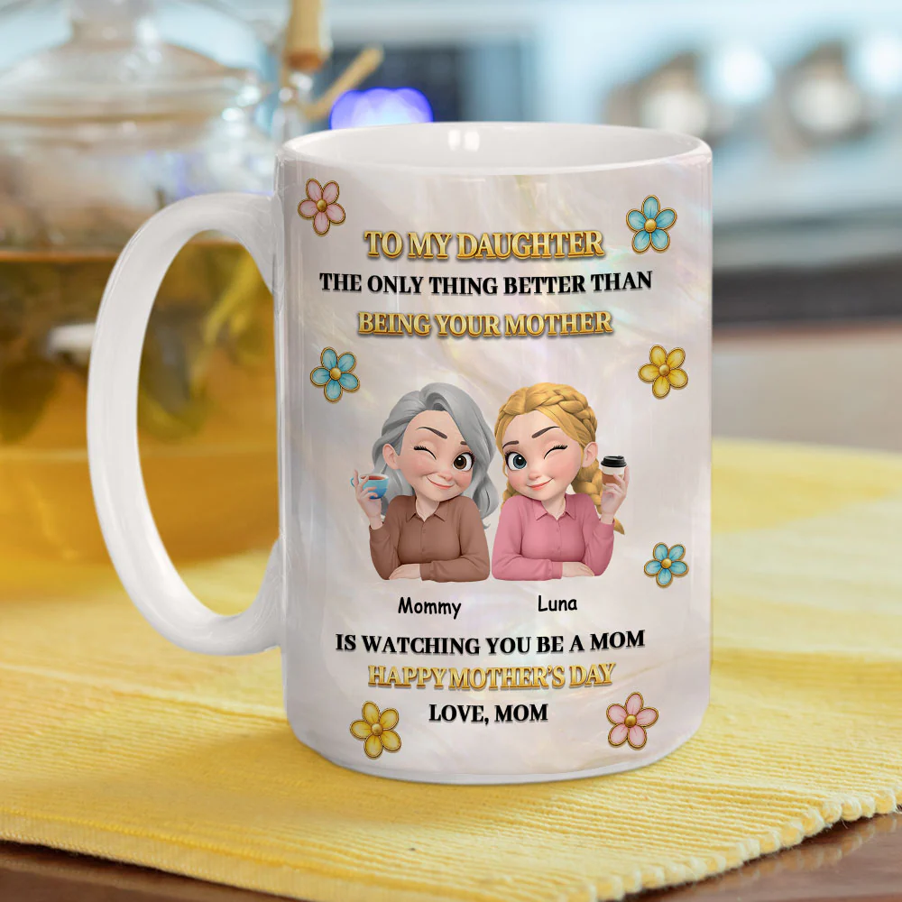 To My Daughter Pearl Style - Personalized Custom 3D Effect Mug - Image 5