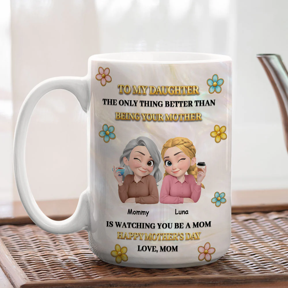 To My Daughter Pearl Style - Personalized Custom 3D Effect Mug - Image 6