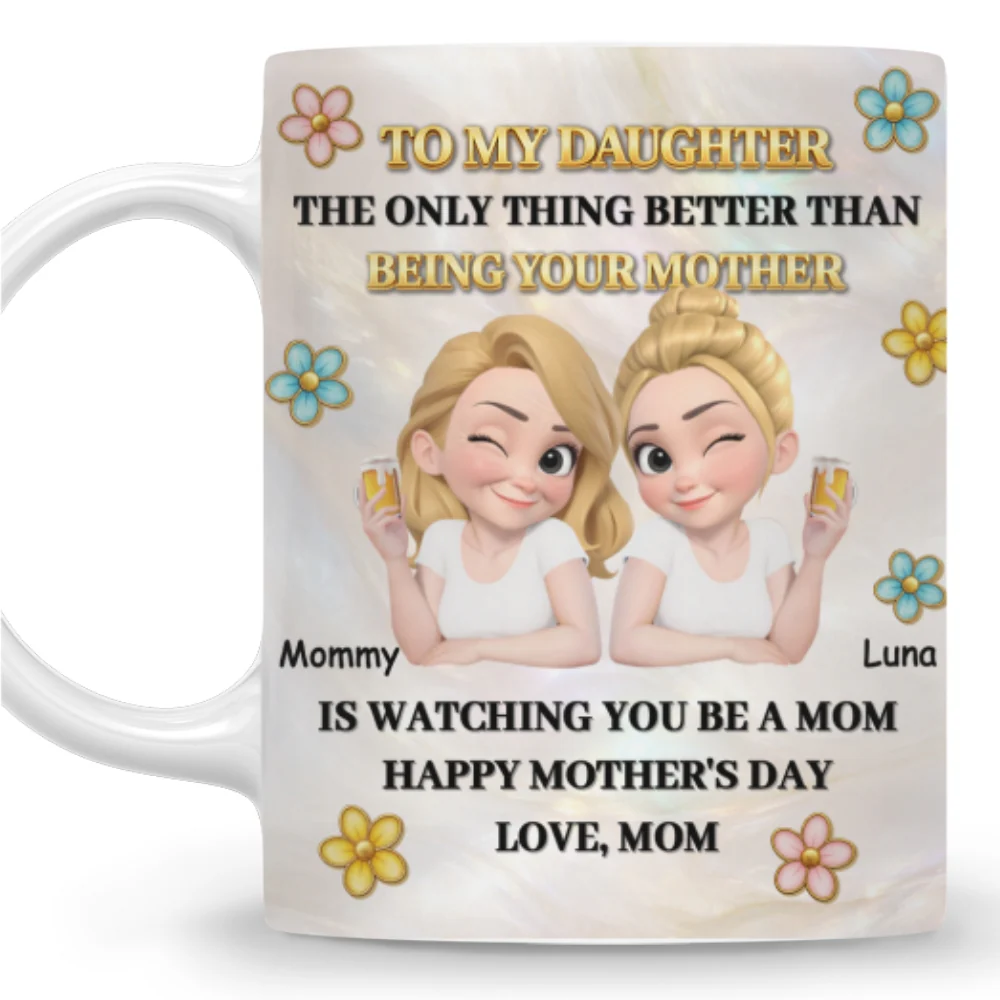 To My Daughter Pearl Style - Personalized Custom 3D Effect Mug - Image 8