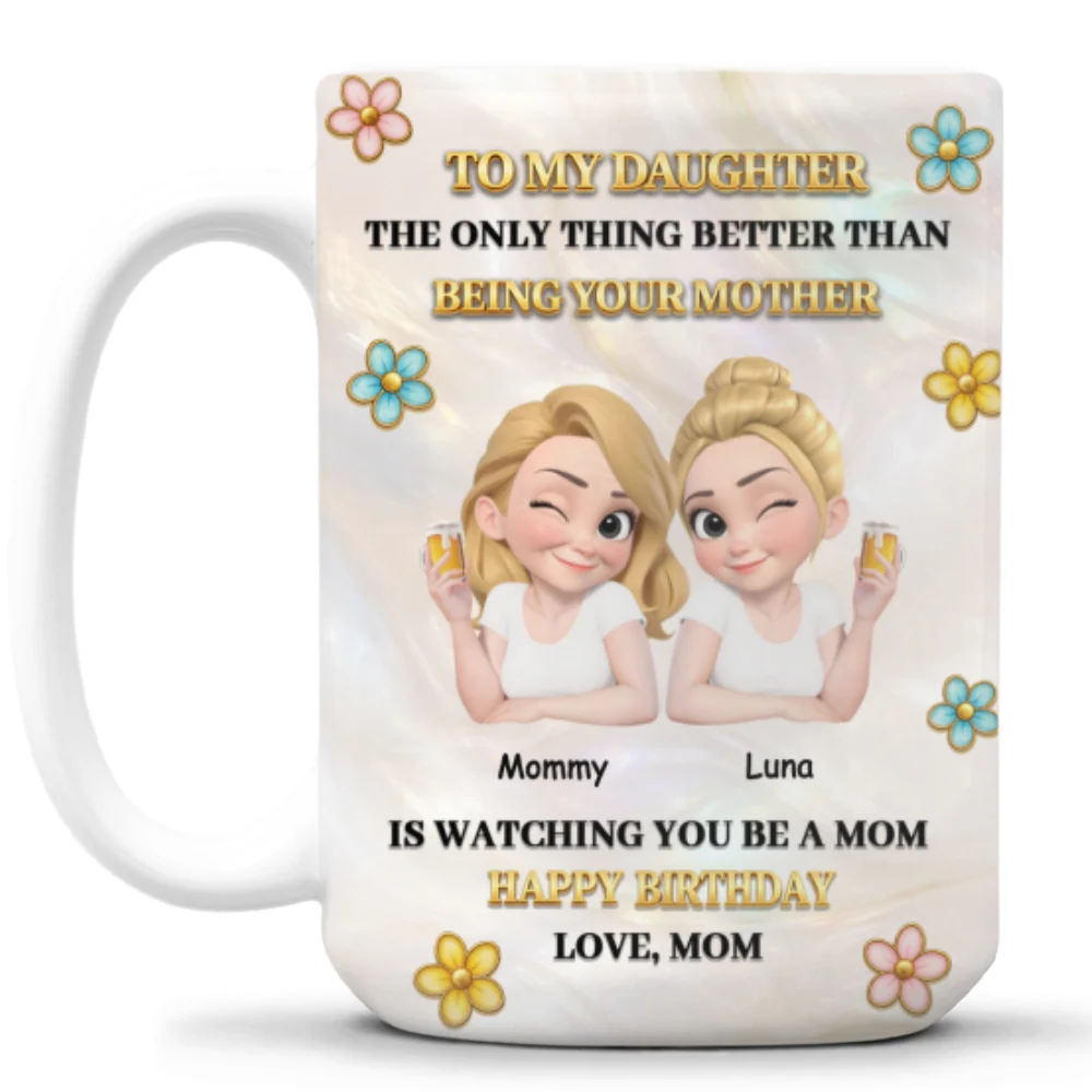 To My Daughter Pearl Style - Personalized Custom 3D Effect Mug - Image 9