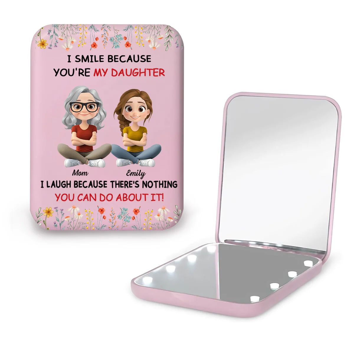 To My Daughter - Personalized Custom LED Pocket Mirror
