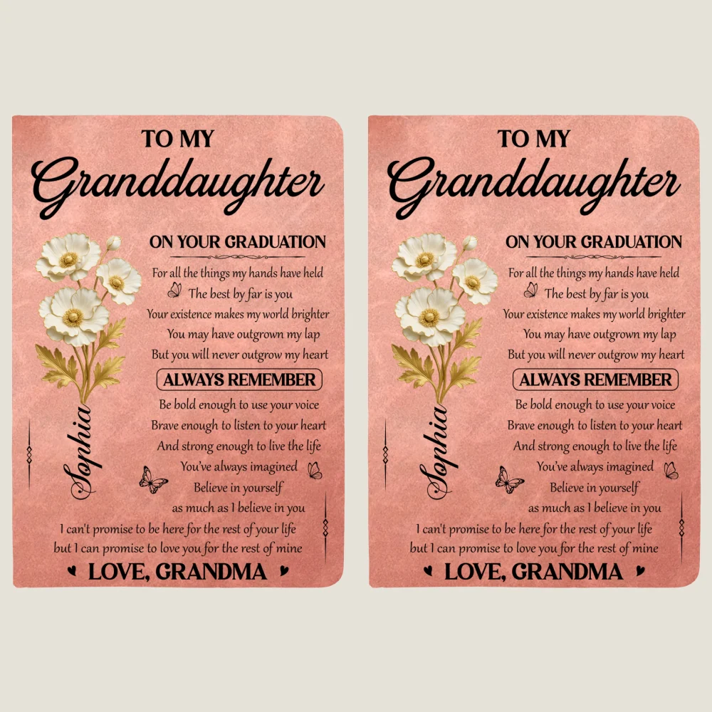 To My Granddaughter - Personalized Custom Leather Journal - Image 10