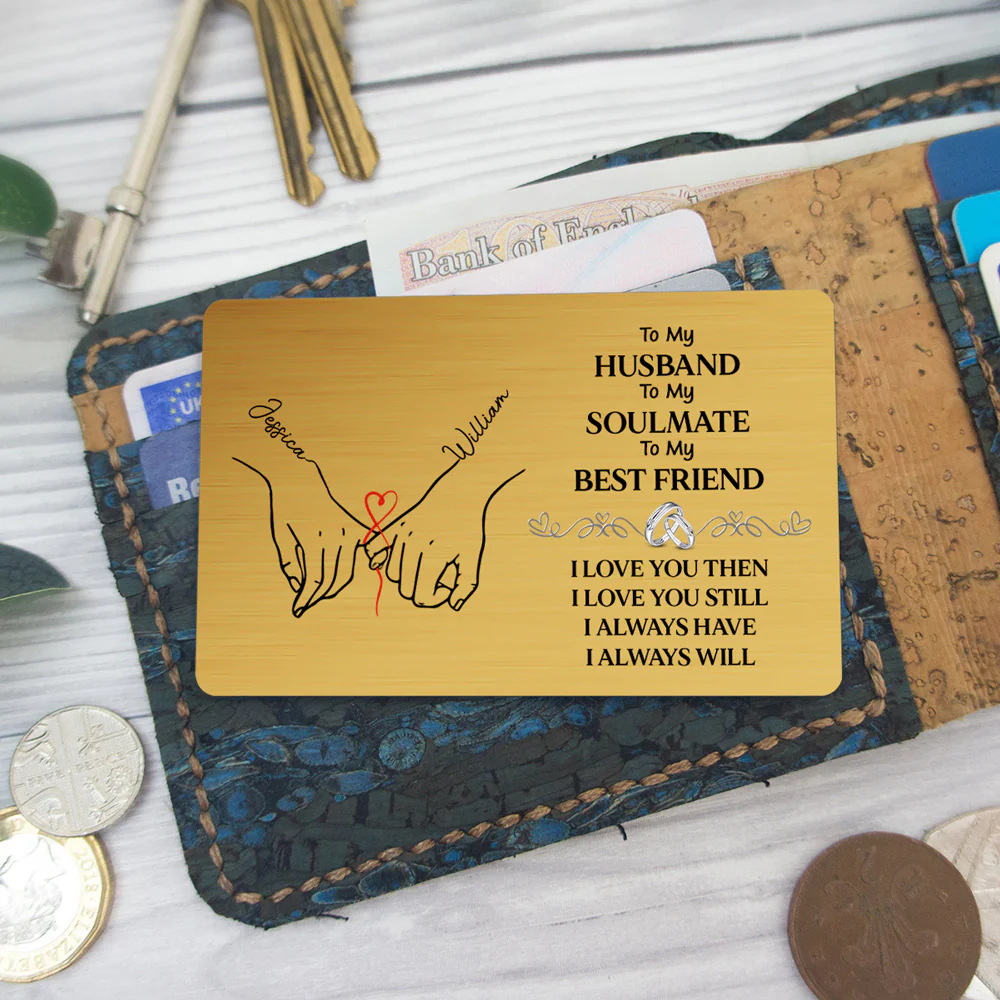 To My Husband Soulmate Best Friend - Personalized Custom Wallet Card - Image 6