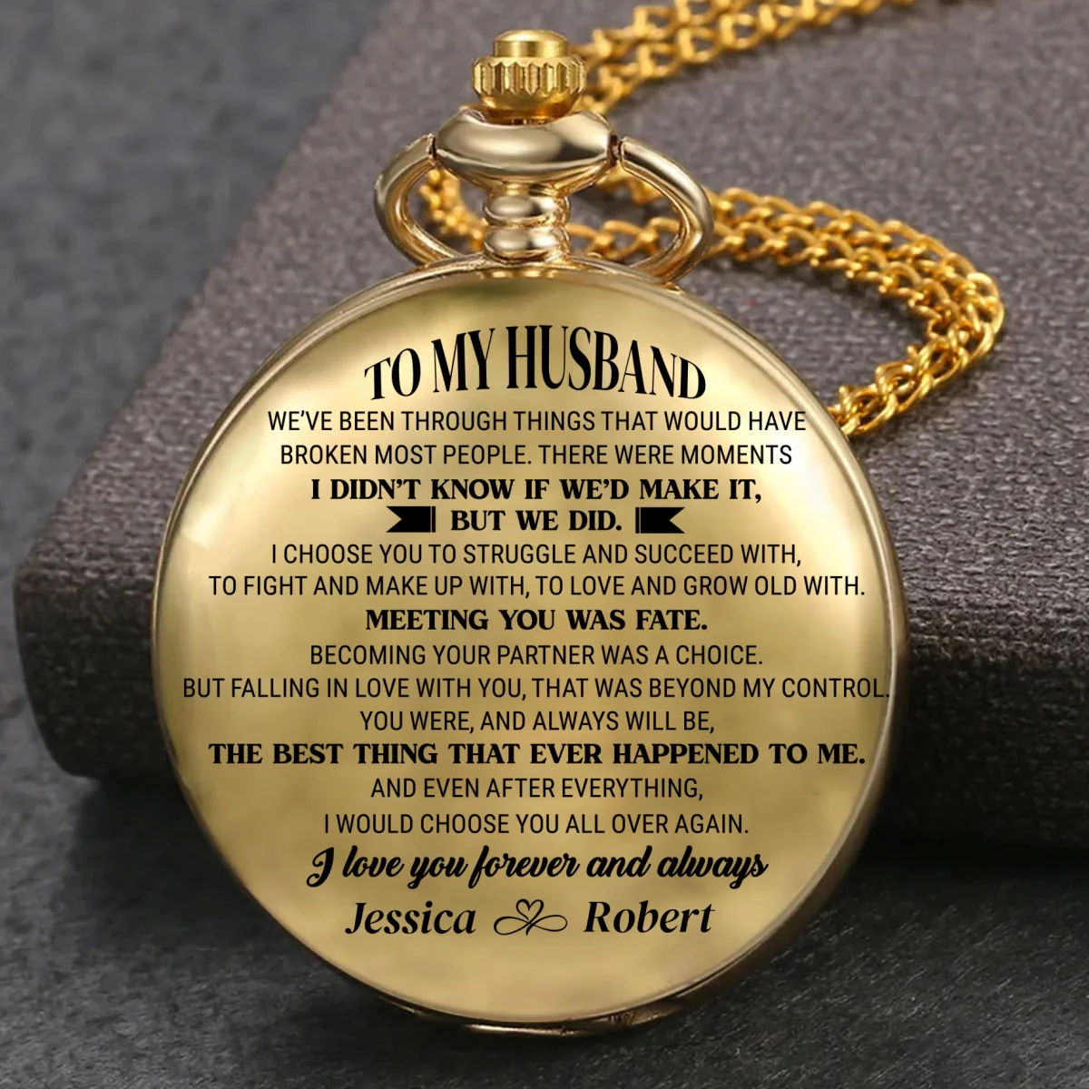 To My Man - Personalized Custom Print Pocket Watch - Image 8