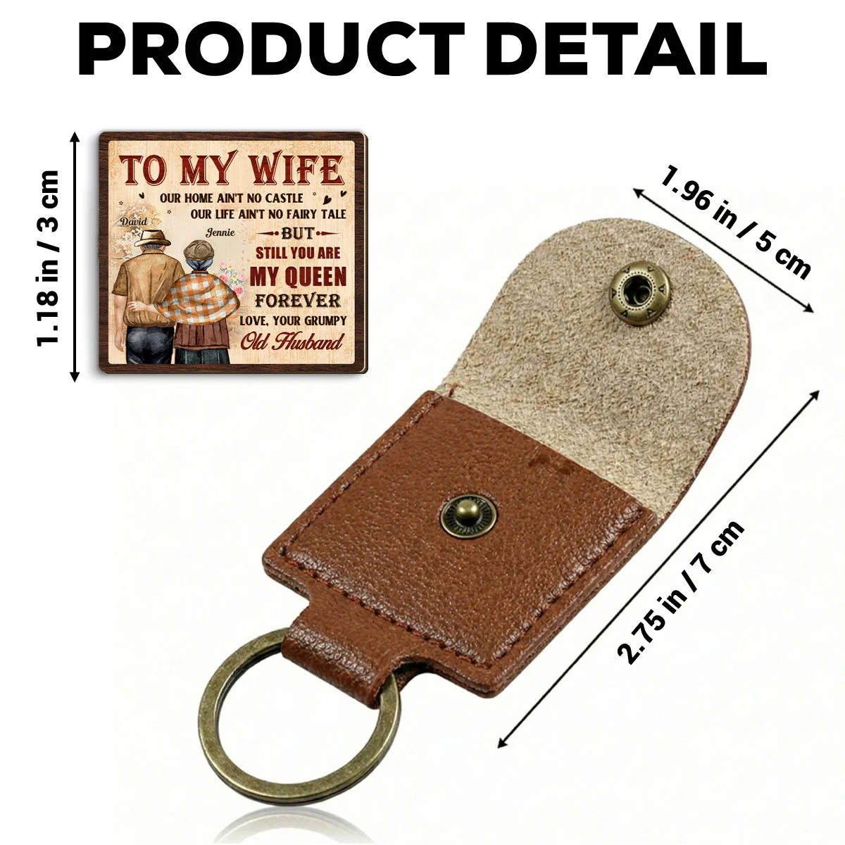 To My Queen - Personalized Custom Wooden Pocket Hug - Image 5
