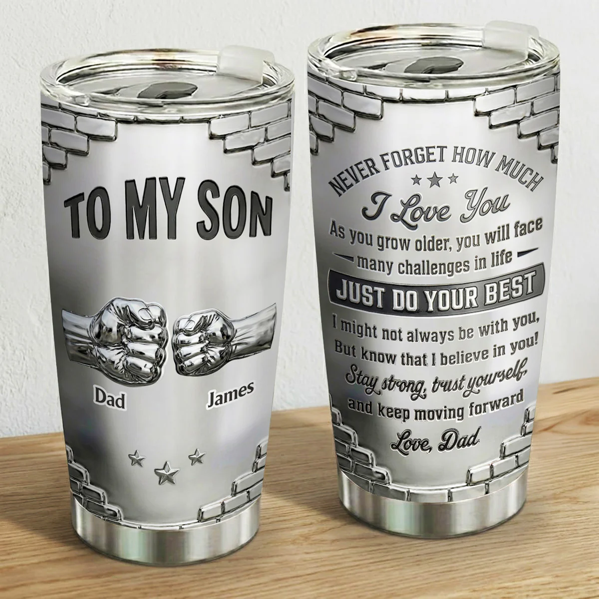 To My Son I Believe In You - Personalized Custom 3D Effect Tumbler - Image 5