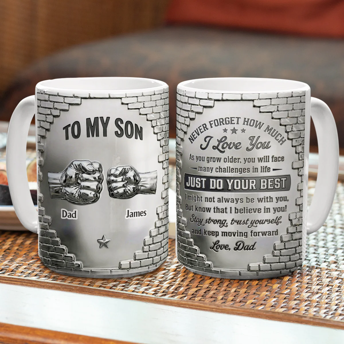 To My Son I Believe In You - Personalized Custom 3D Inflated Effect Mug - Image 4