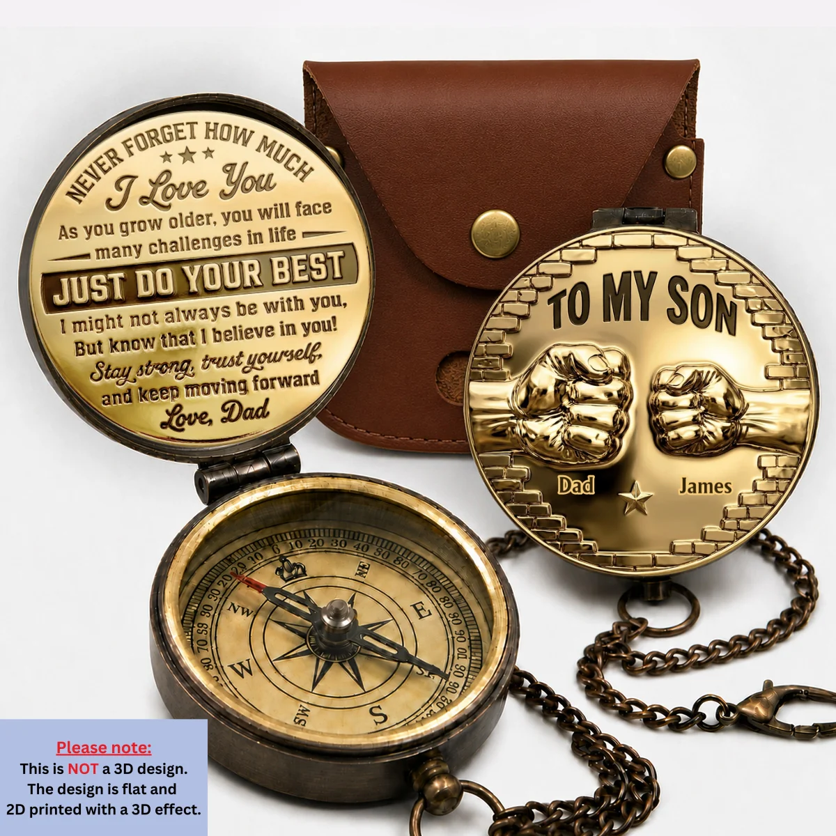 To My Son I Believe In You - Personalized Custom Pocket Compass