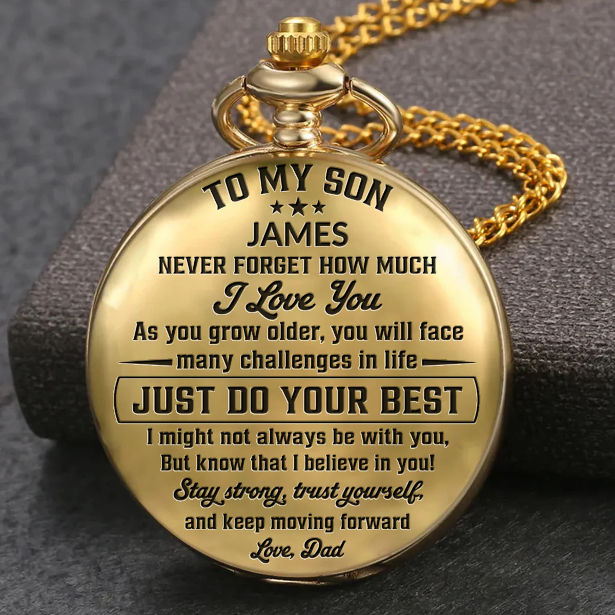 To My Son I Believe In You - Personalized Custom Pocket Watch