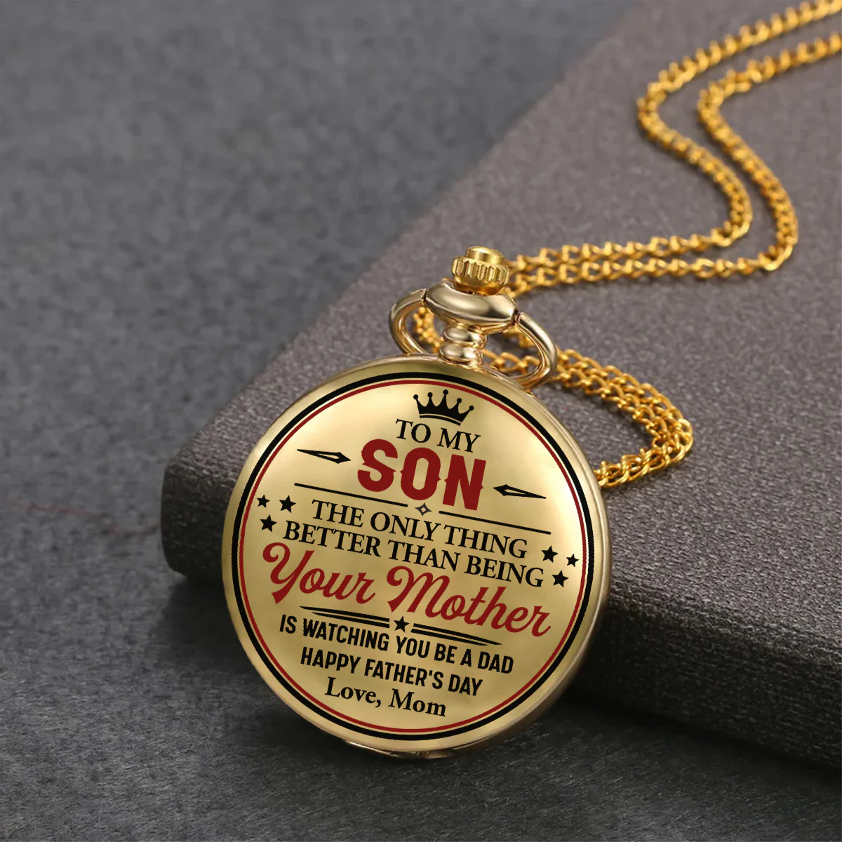 To My Son - Personalized Custom Print Pocket Watch - Image 3