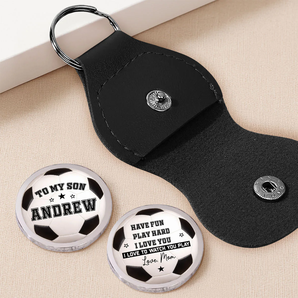 To My Son Soccer Ball - Personalized Custom Pocket Hug - Image 2