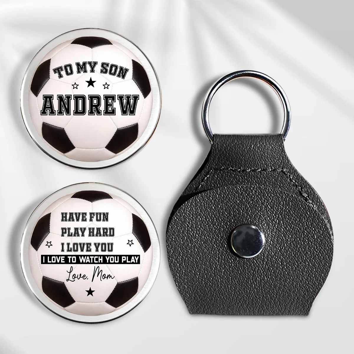 To My Son Soccer Ball - Personalized Custom Pocket Hug - Image 4