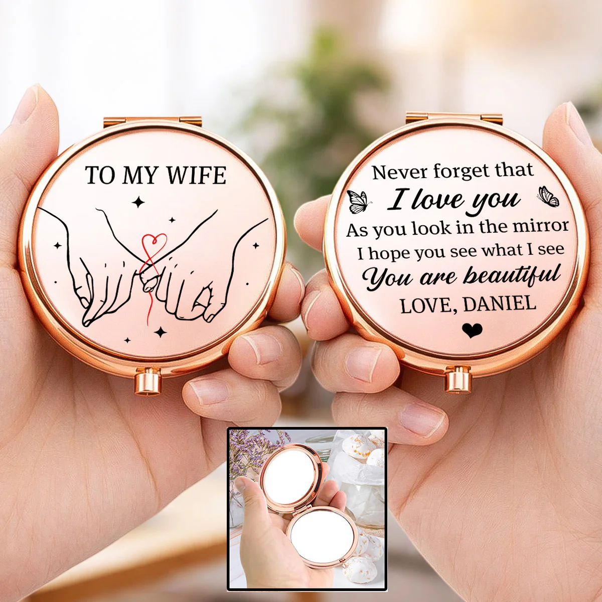 To My Wife I See Beauty In You - Personalized Custom Compact Mirror - Image 5