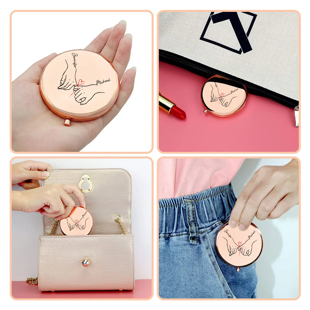 To My Wife Soulmate Best Friend - Personalized Custom Compact Mirror - Image 5