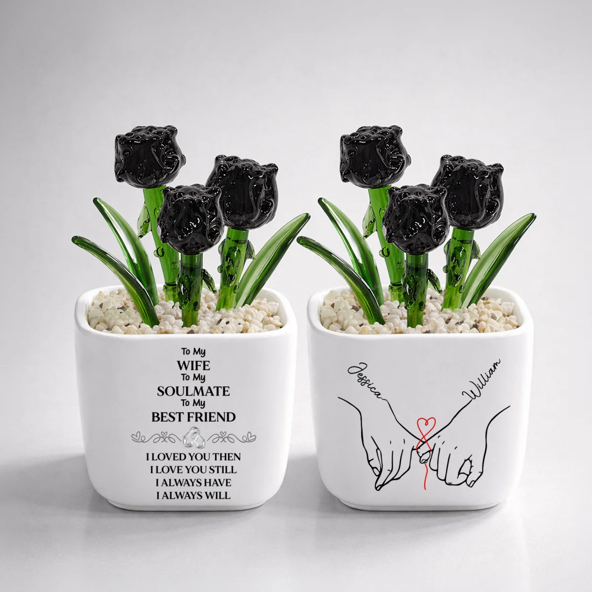 To My Wife Soulmate Best Friend - Personalized Custom Glass Birth Month Flower - Image 14