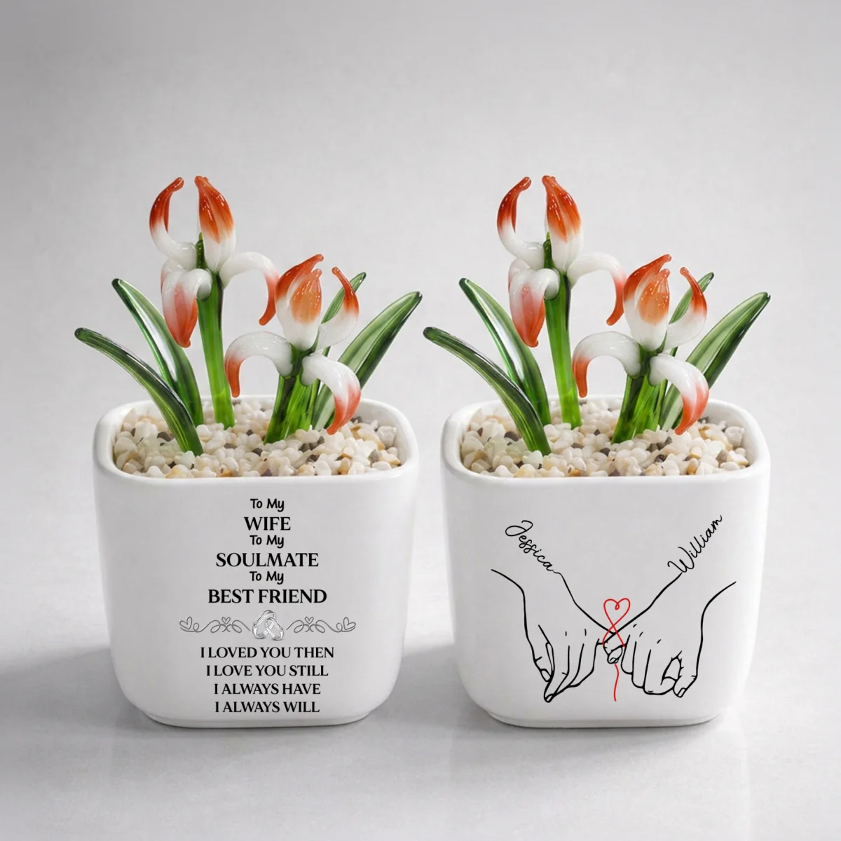 To My Wife Soulmate Best Friend - Personalized Custom Glass Birth Month Flower - Image 16