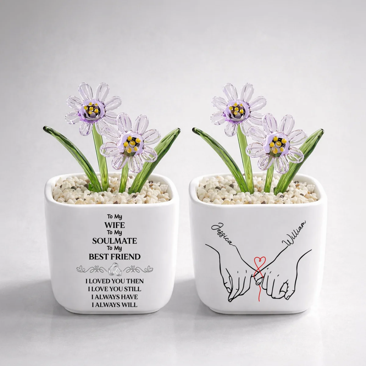 To My Wife Soulmate Best Friend - Personalized Custom Glass Birth Month Flower - Image 17