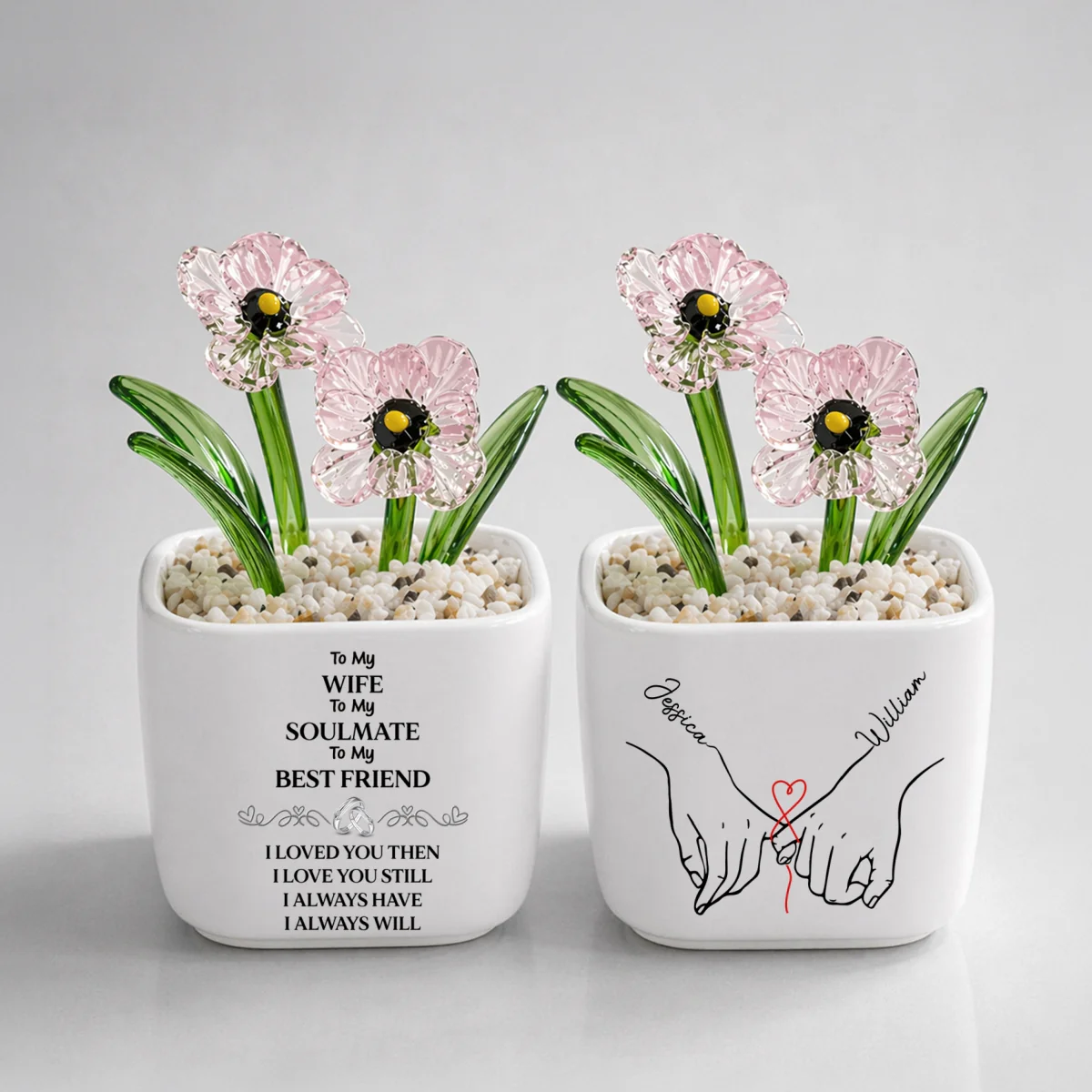To My Wife Soulmate Best Friend - Personalized Custom Glass Birth Month Flower - Image 18