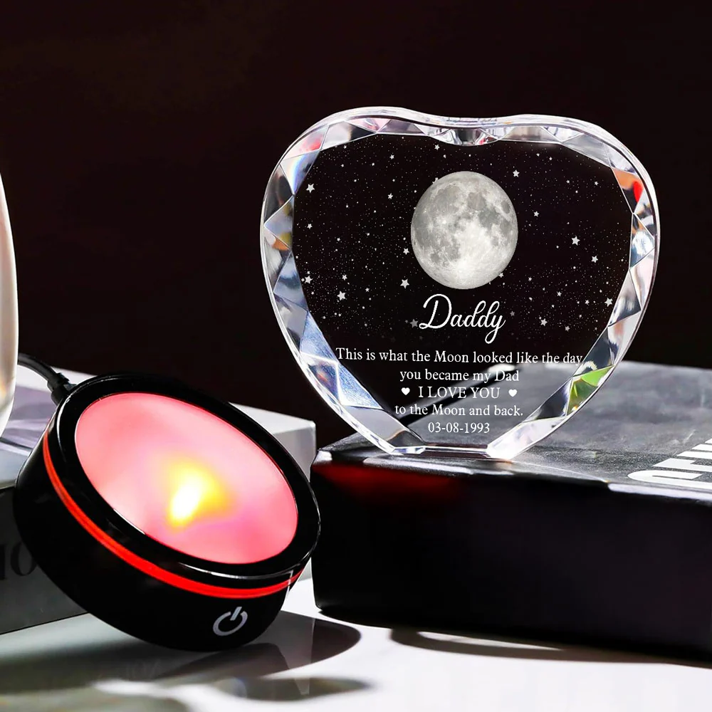 To The Moon And Back - Personalized Custom Crystal Led Light - Image 4