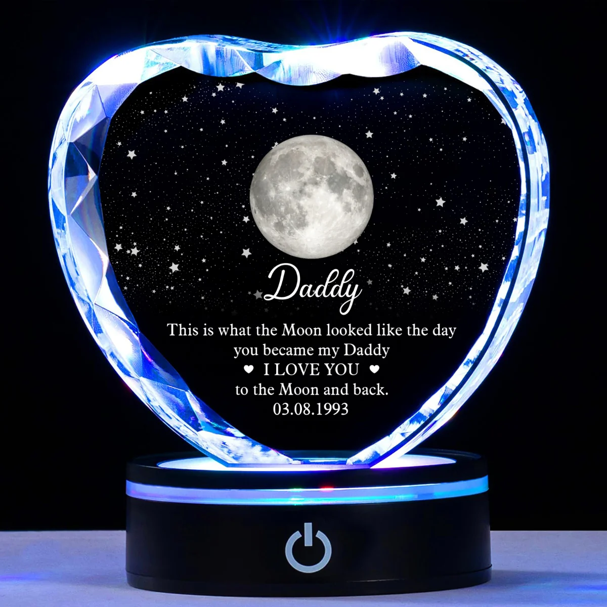 To The Moon And Back - Personalized Custom Crystal Led Light - Image 7