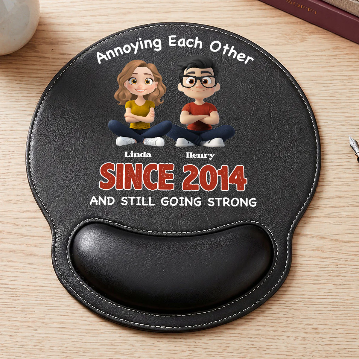 Together Forever - Personalized Custom Leather Mouse Pad - Image 3