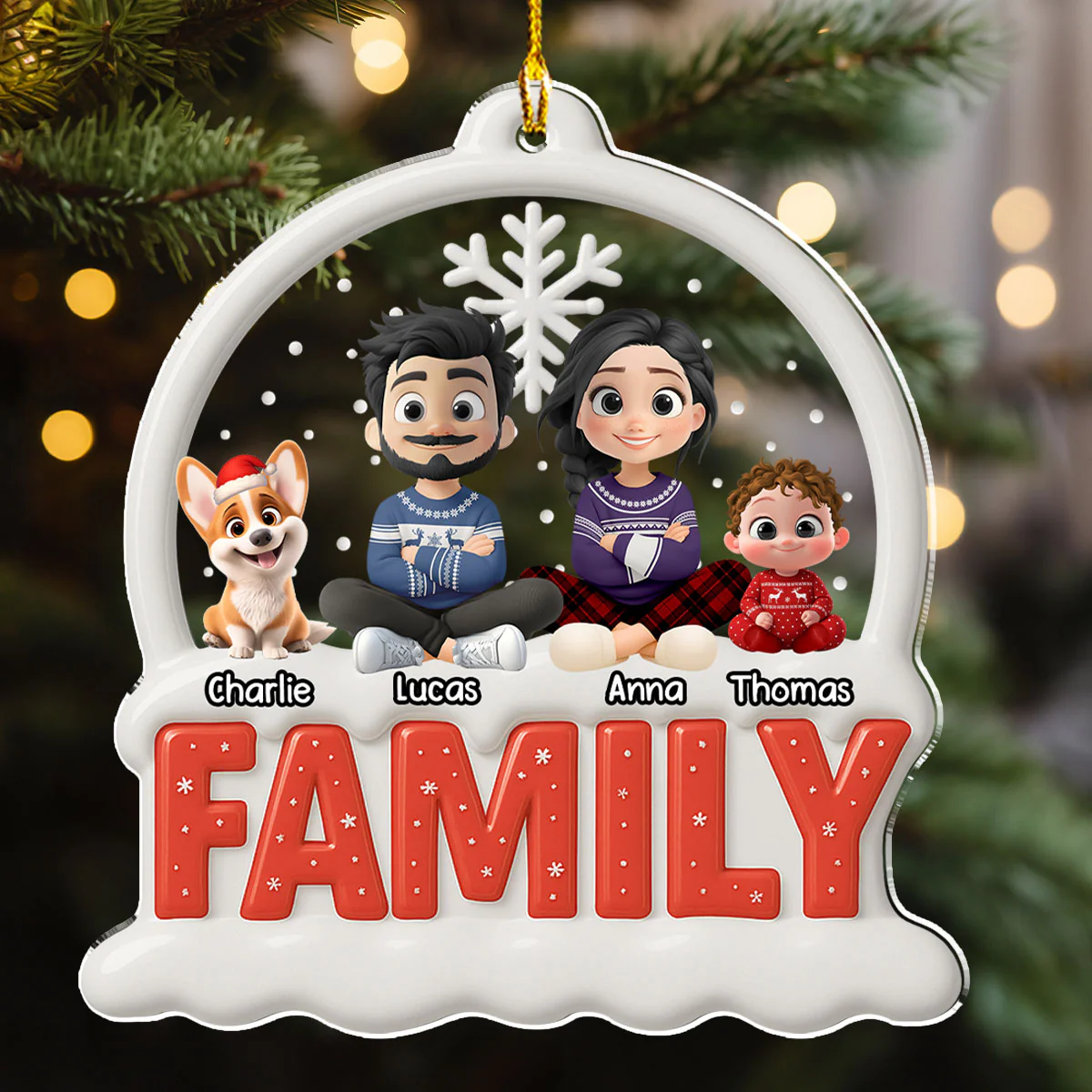 Together Forever Round Version - Personalized Custom 3D Effect Acrylic Ornament