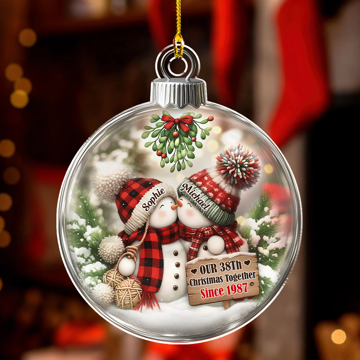 Together Since The First Snow - Personalized Custom Acrylic Ornament - Image 2