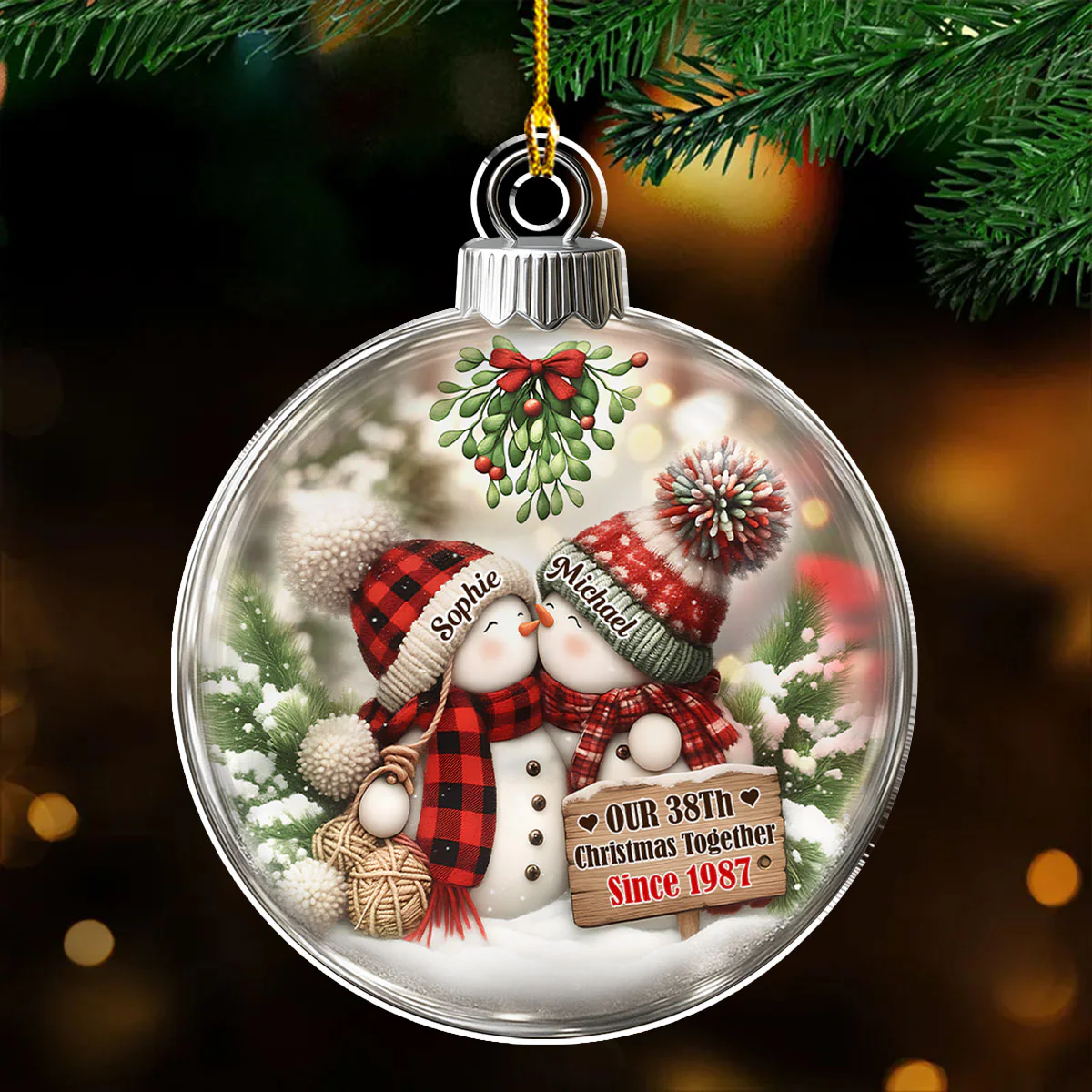 Together Since The First Snow - Personalized Custom Acrylic Ornament - Image 3