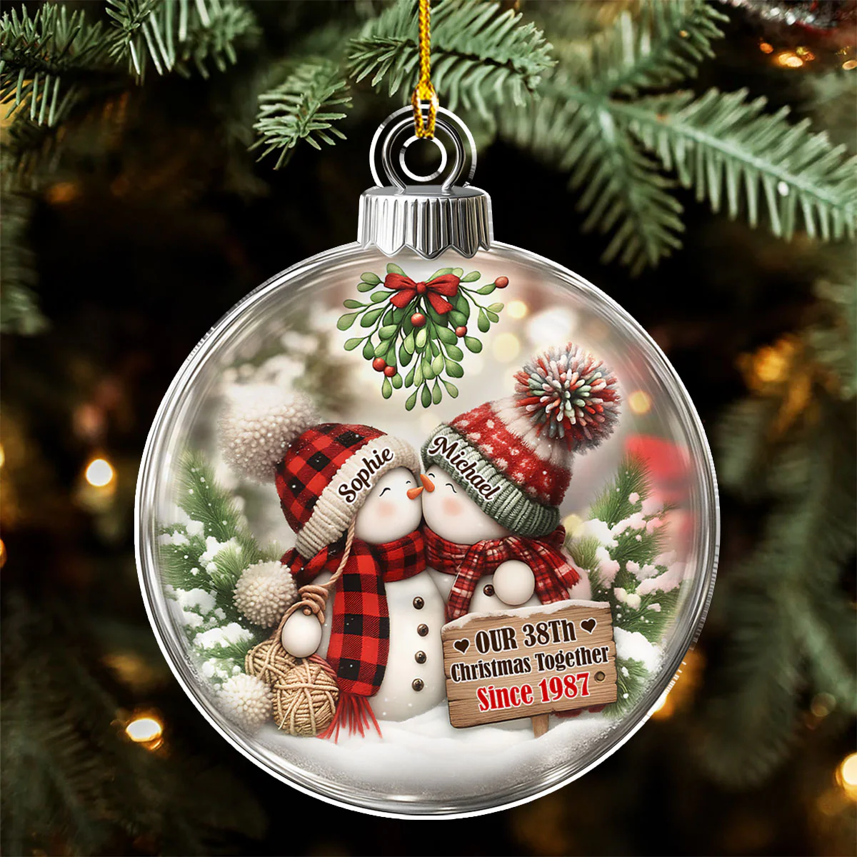 Together Since The First Snow - Personalized Custom Acrylic Ornament - Image 6