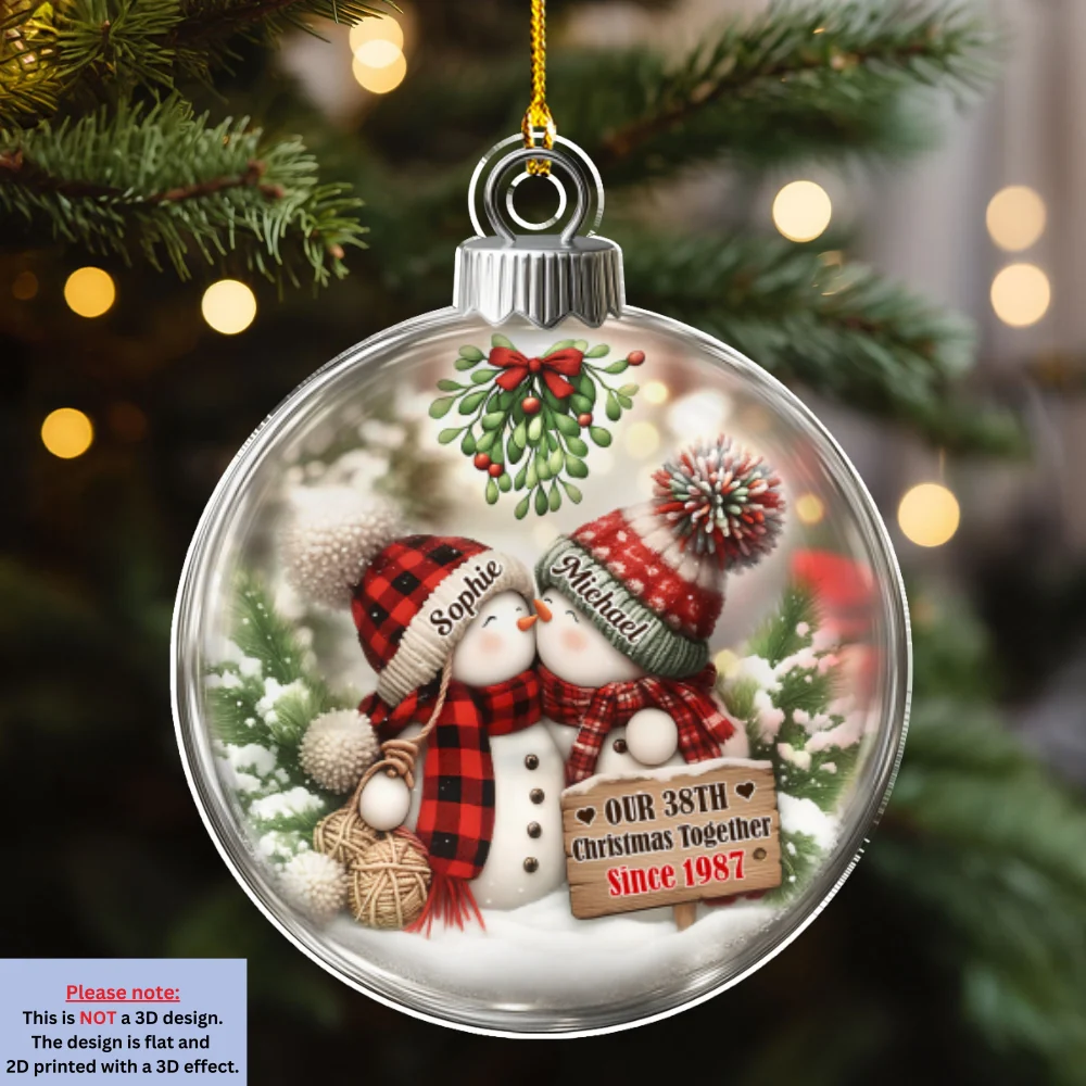 Together Since The First Snow - Personalized Custom Acrylic Ornament - Image 8