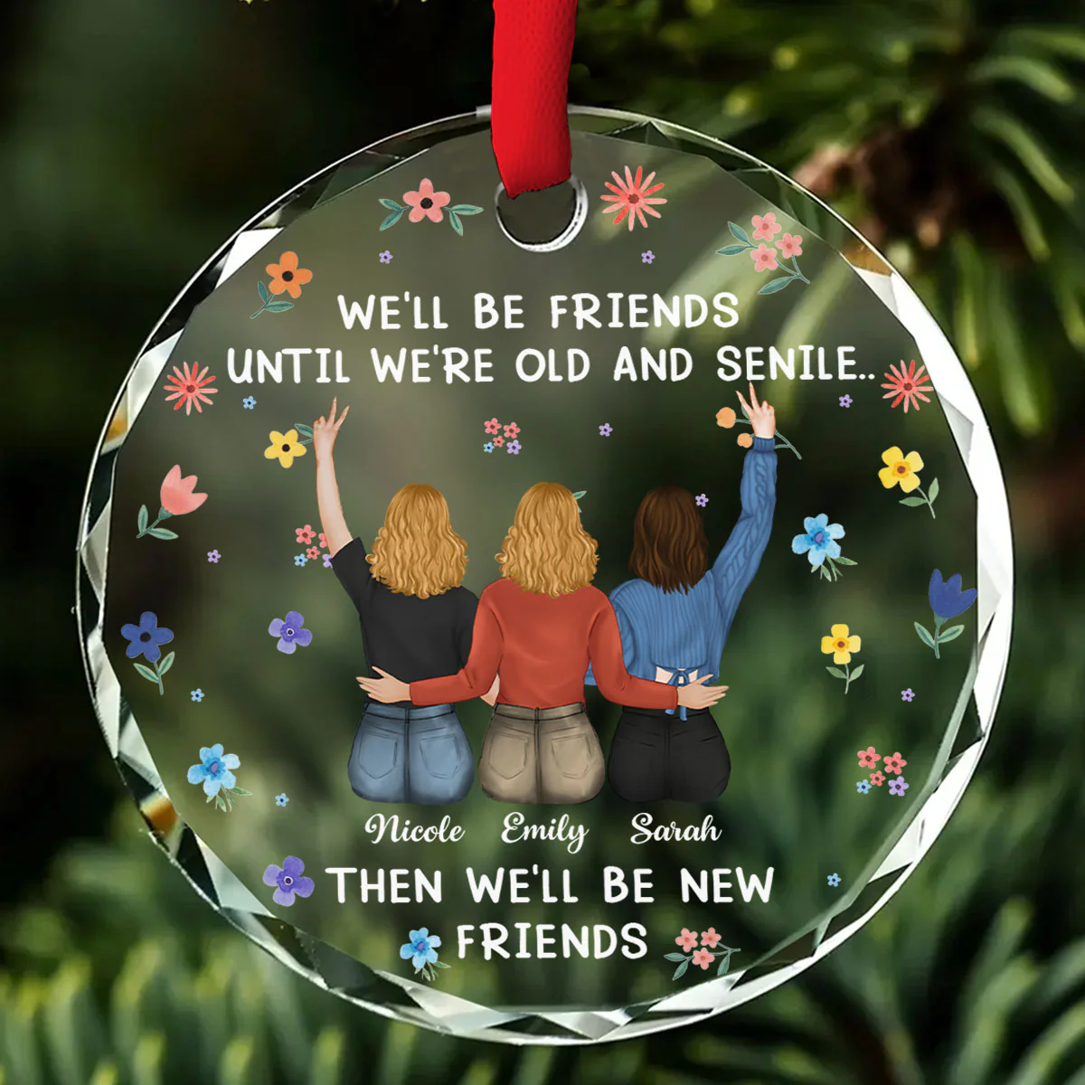 Together Till We Forget Why - Personalized Custom Glass Ornament