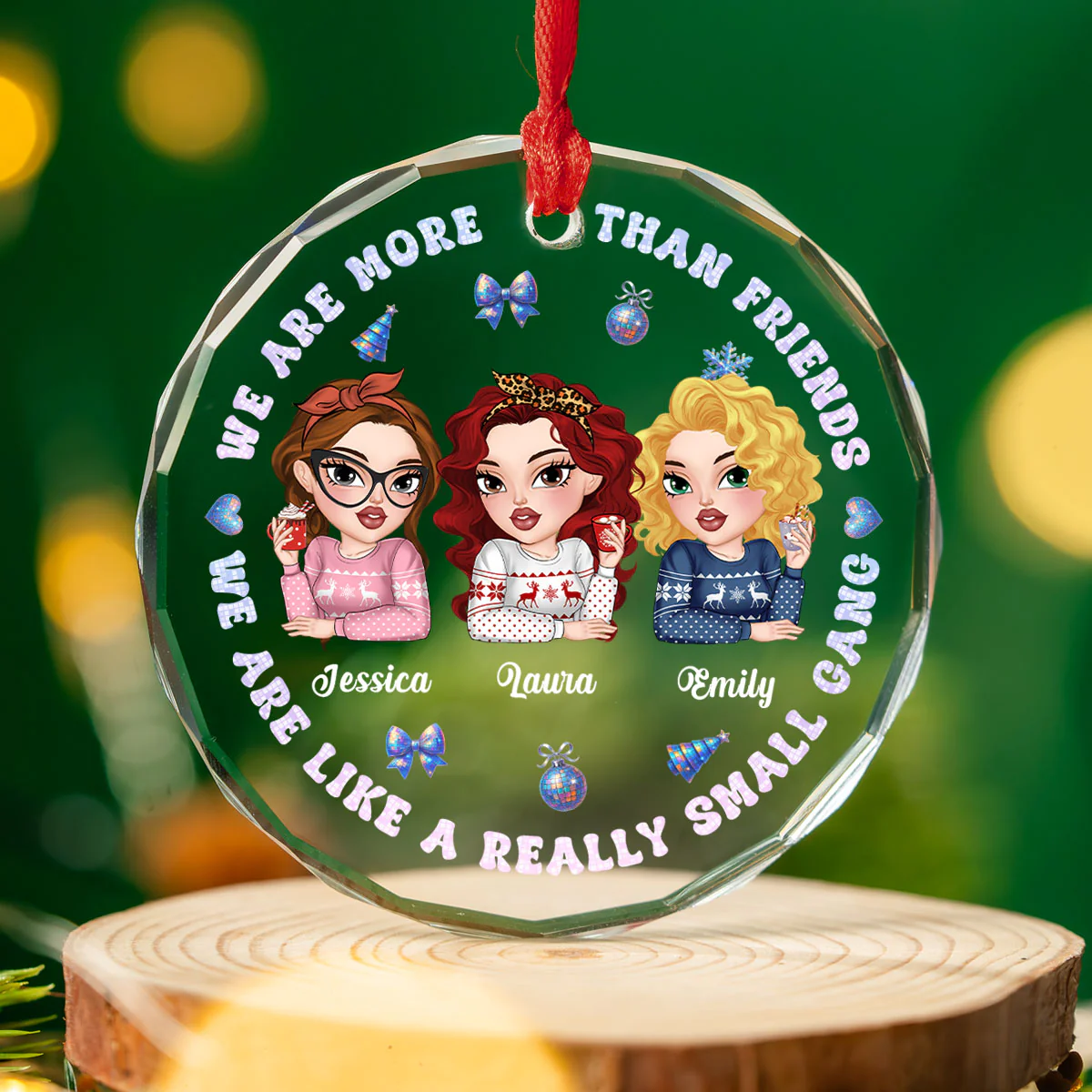 Together We Conquer Every Storm - Personalized Custom Glass Ornament - Image 4