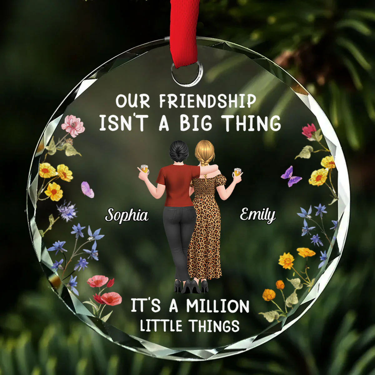 Together We Make Beautiful Memories - Personalized Custom Glass Ornament