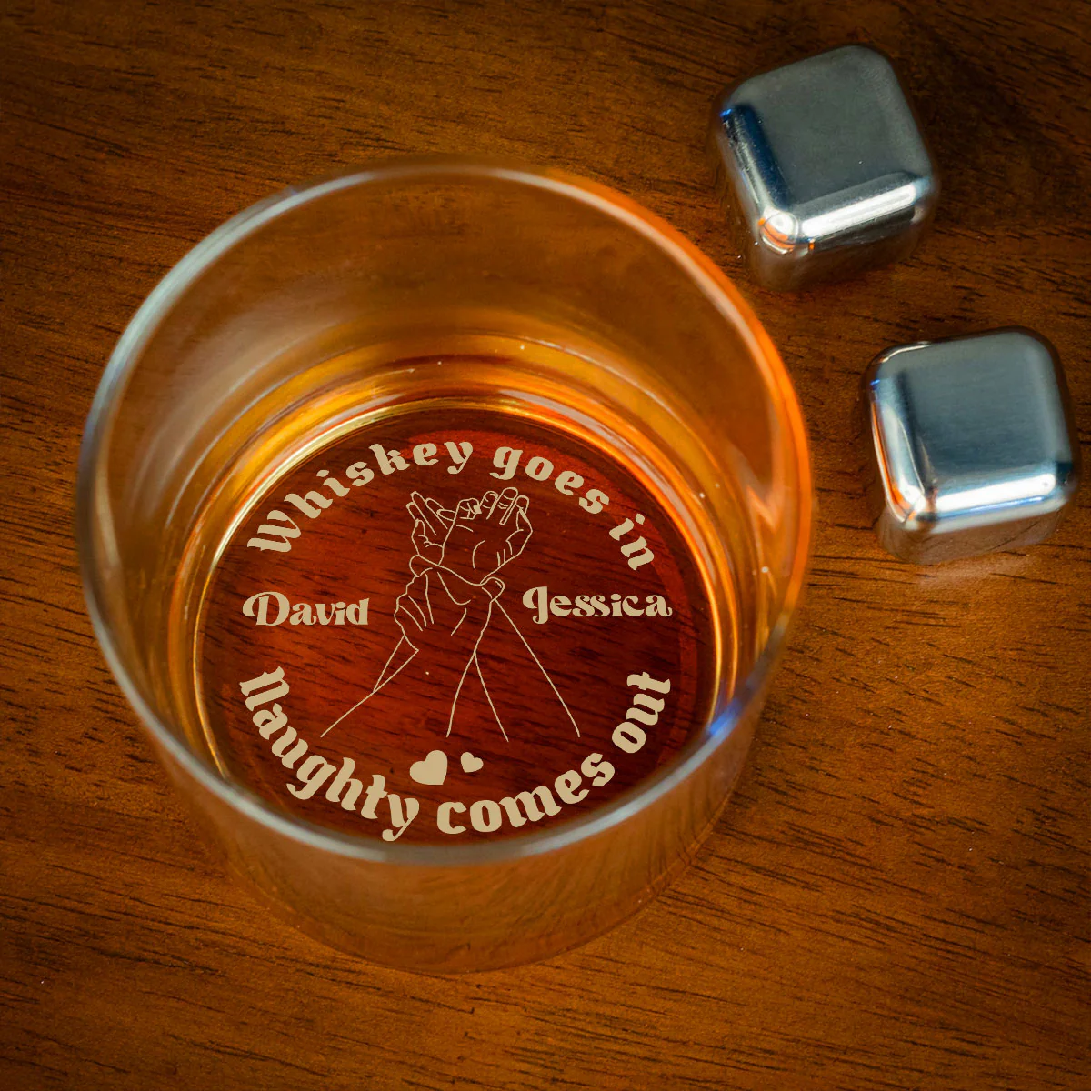 Together We Sip And Sin - Personalized Custom Engraved Whiskey Glass - Image 4