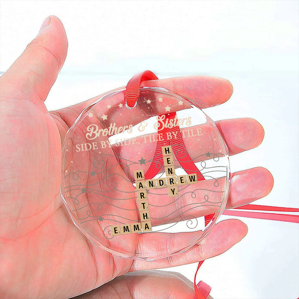 Together We Spell Out Love - Personalized Custom Glass Ornament - Image 6