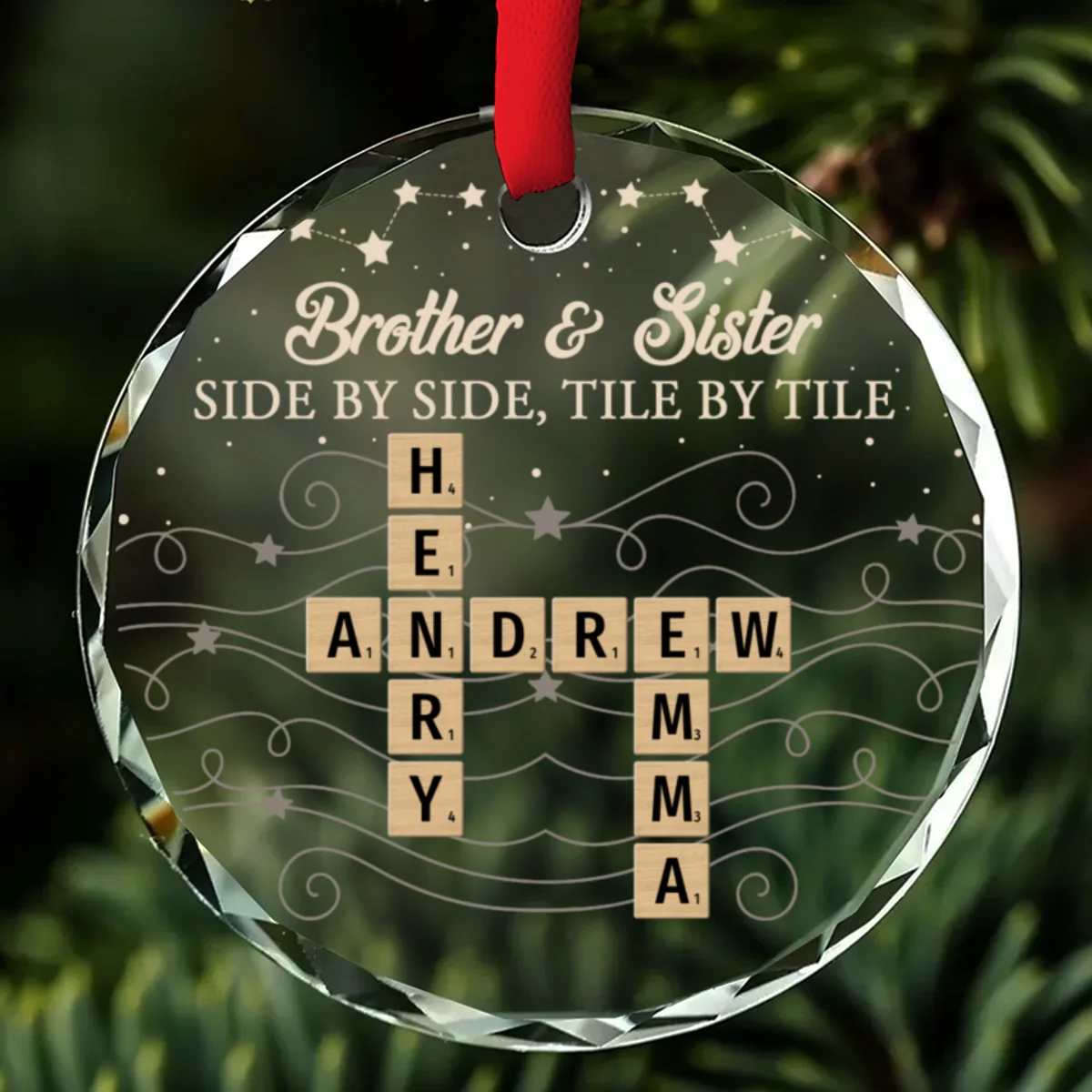 Together We Spell Out Love - Personalized Custom Glass Ornament - Image 7