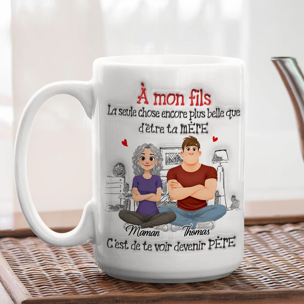 Être Papa - Mug Personnalisé Avec Effet 3D En Relief - Image 4