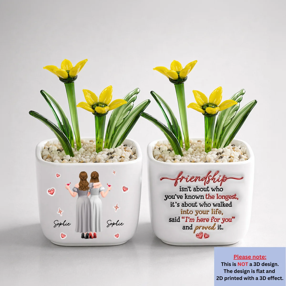 True Friendship - Personalized Custom Glass Birth Month Flower - Image 11