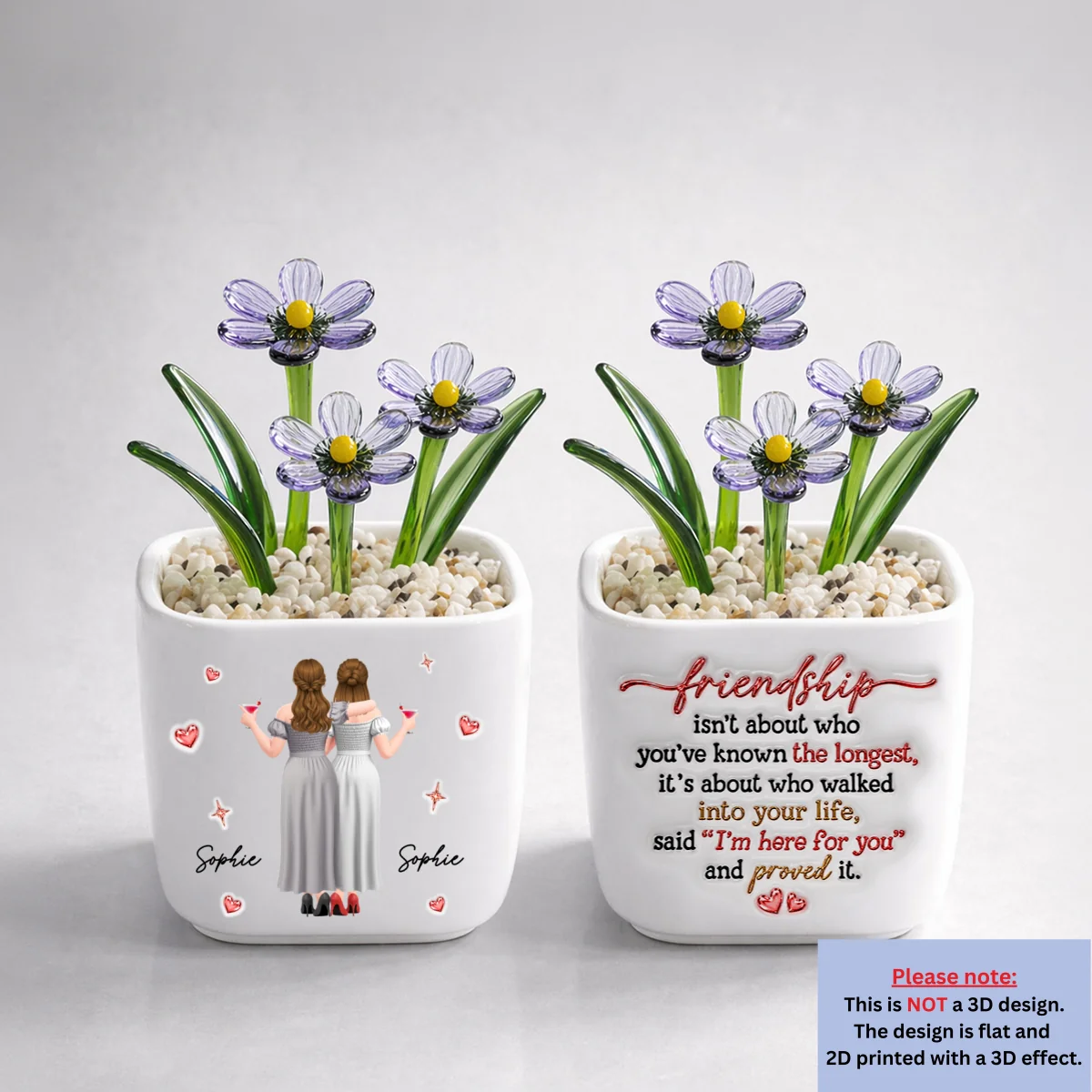True Friendship - Personalized Custom Glass Birth Month Flower - Image 12