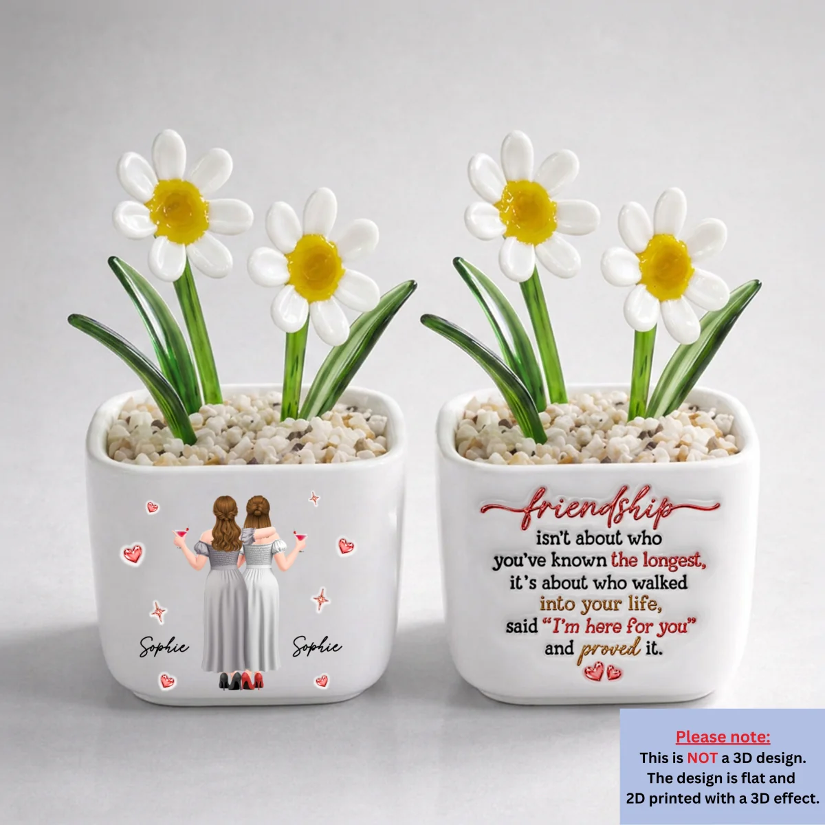 True Friendship - Personalized Custom Glass Birth Month Flower - Image 13