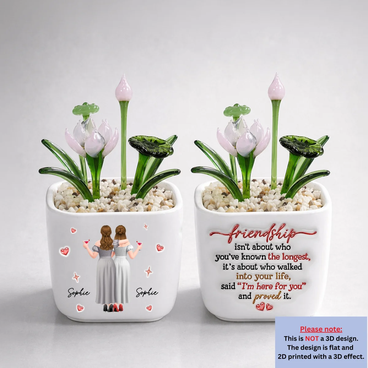 True Friendship - Personalized Custom Glass Birth Month Flower - Image 15