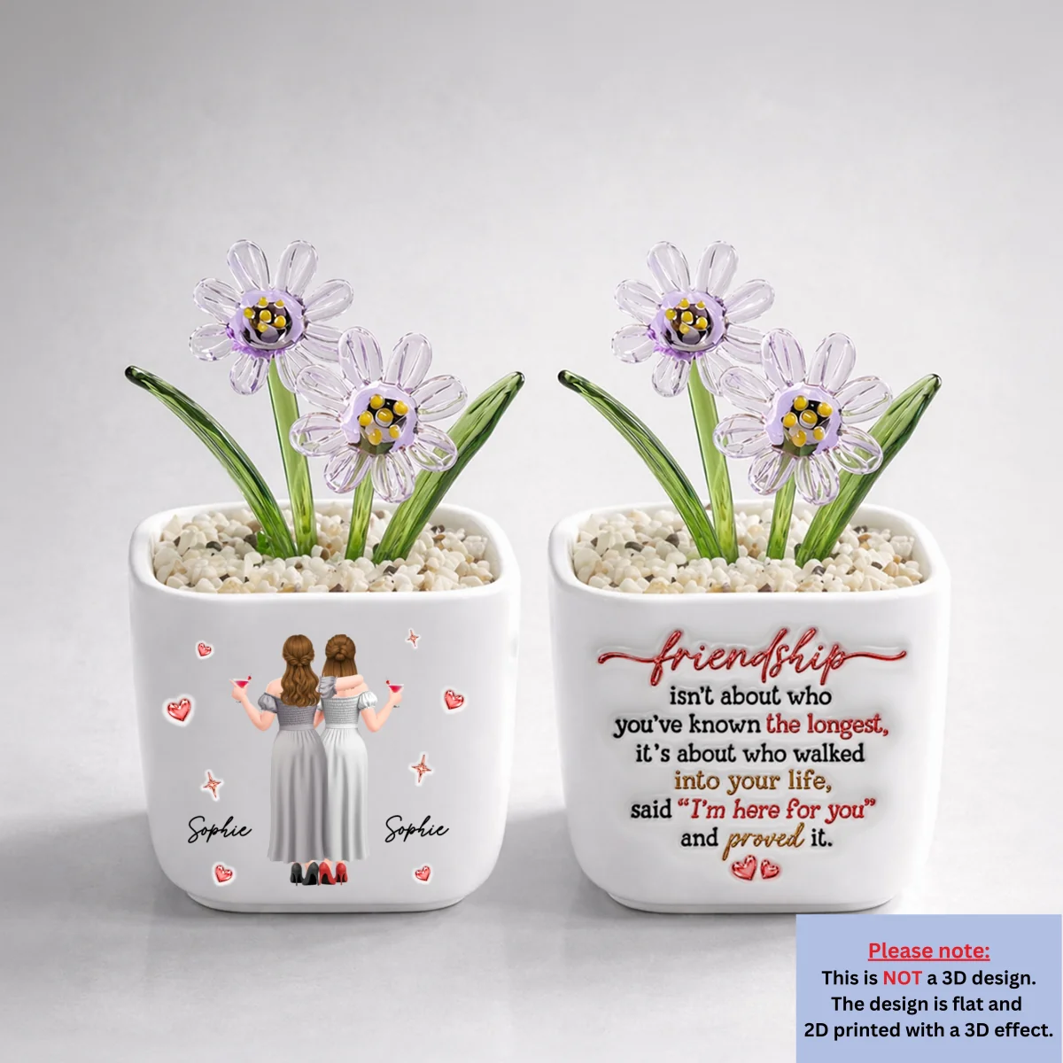 True Friendship - Personalized Custom Glass Birth Month Flower - Image 17