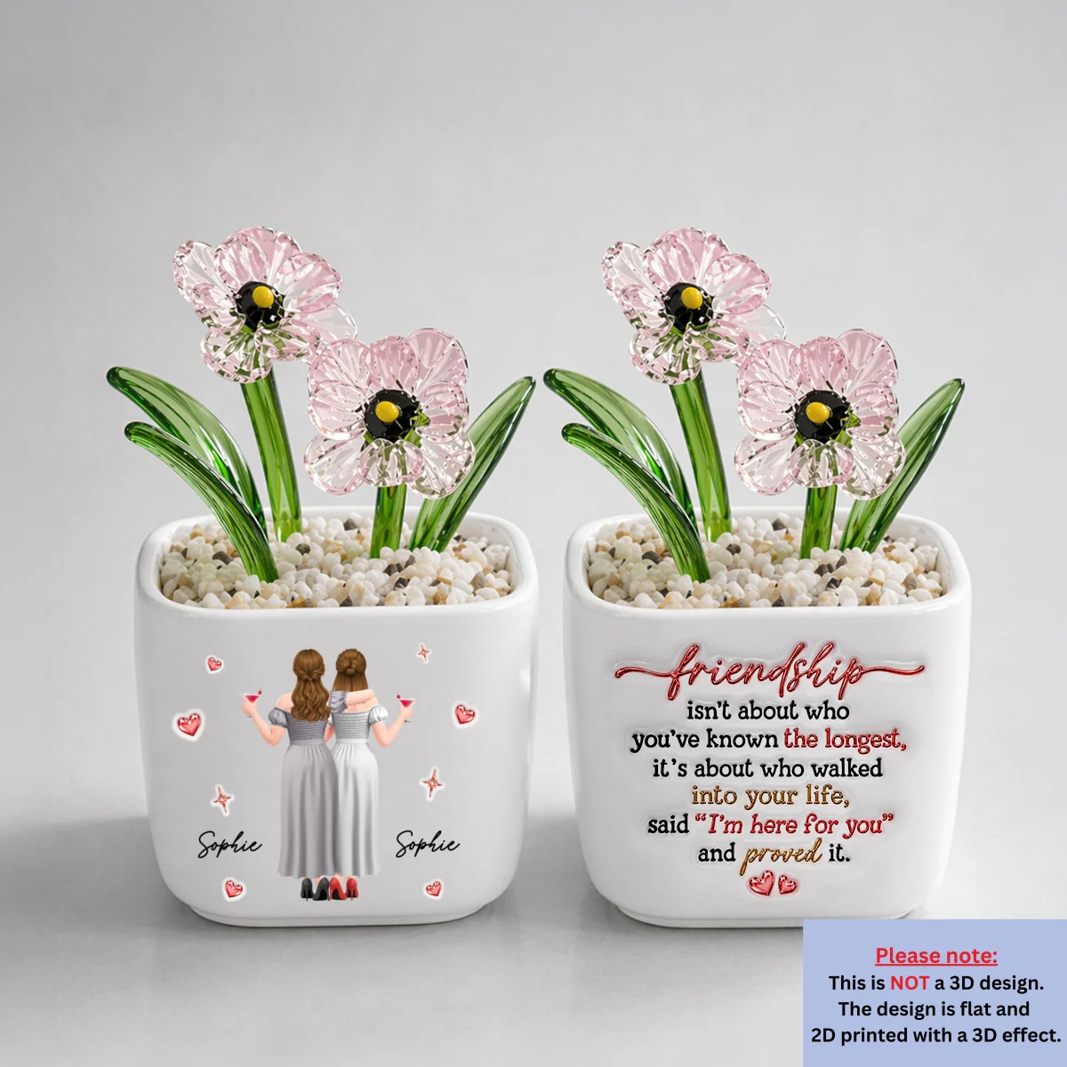 True Friendship - Personalized Custom Glass Birth Month Flower - Image 18