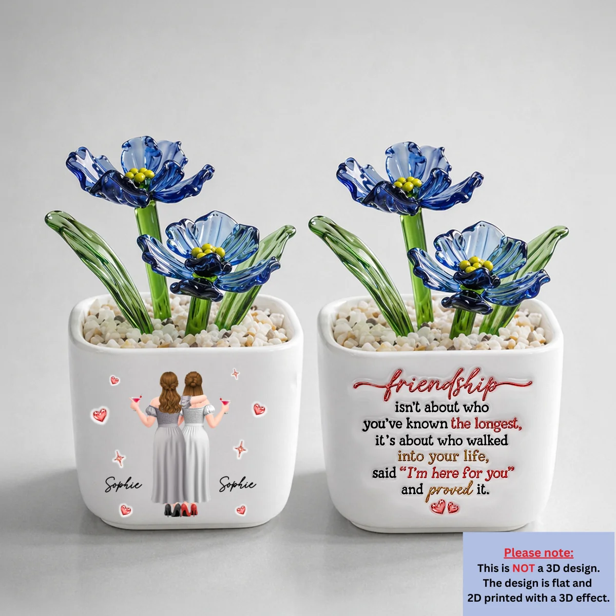 True Friendship - Personalized Custom Glass Birth Month Flower - Image 19