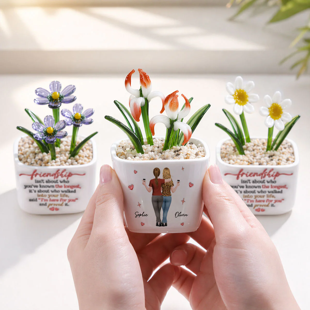 True Friendship - Personalized Custom Glass Birth Month Flower - Image 5