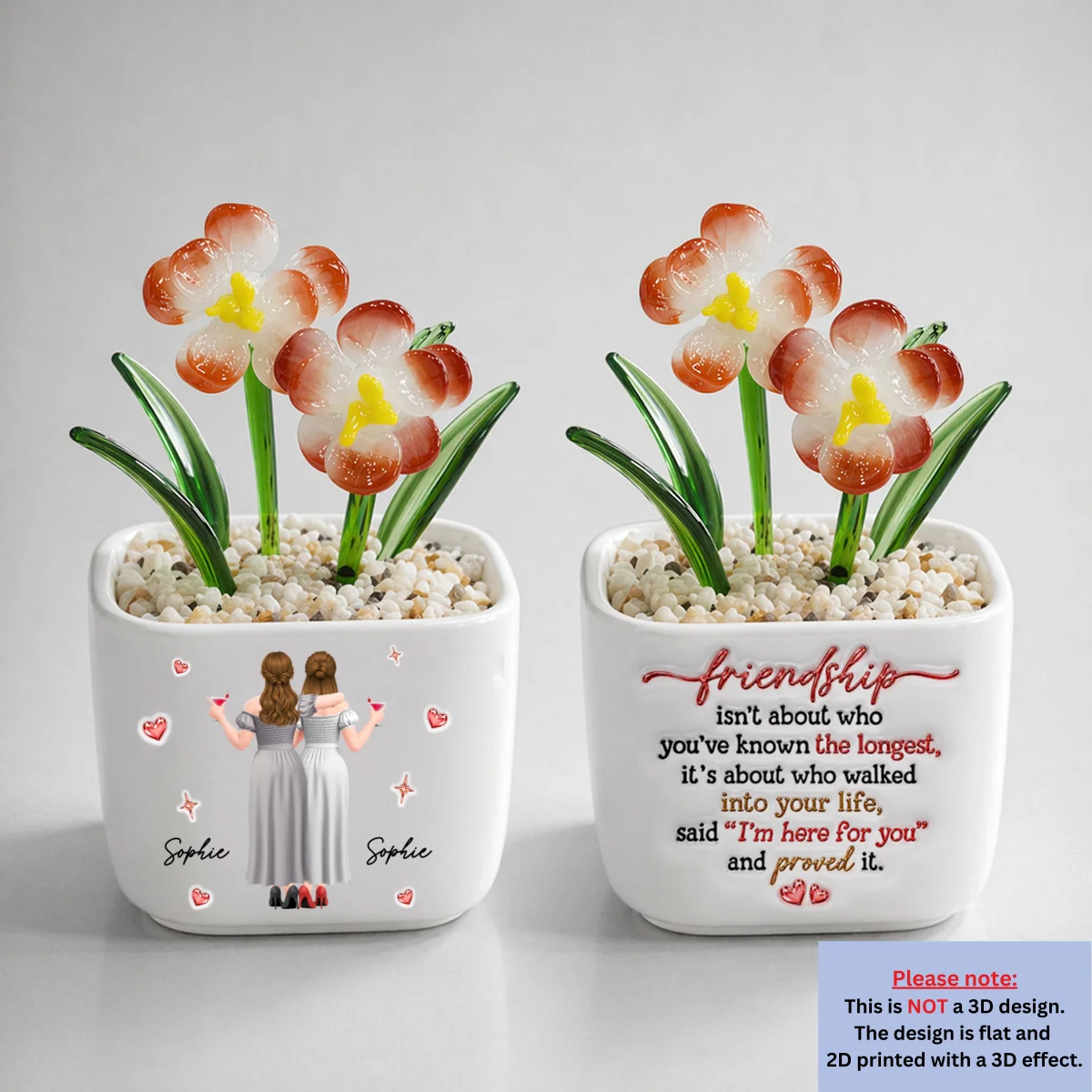 True Friendship - Personalized Custom Glass Birth Month Flower - Image 9