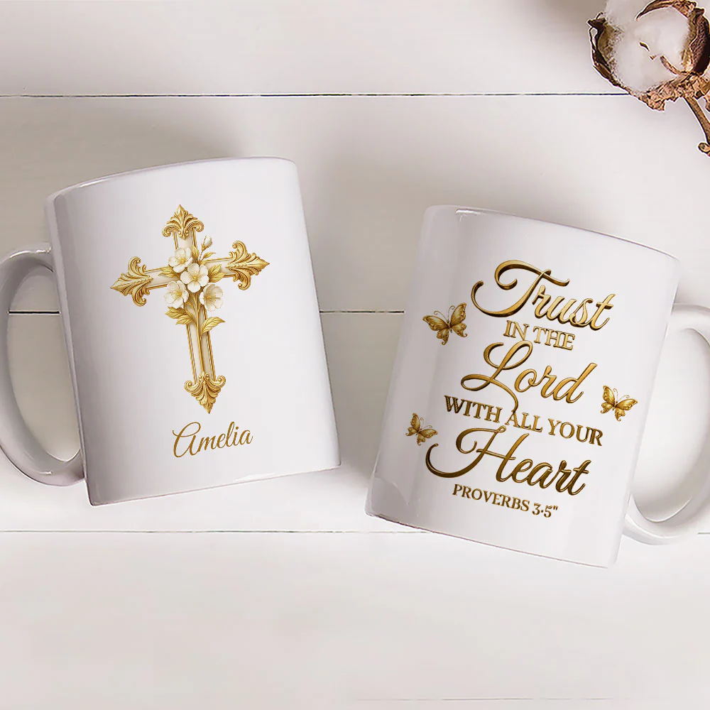 Trust In The Lord - Personalized Custom Coffee Mug - Image 3
