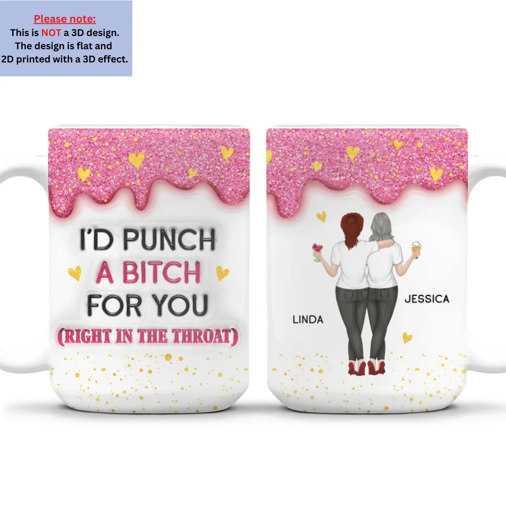 Twinkle Bestie Glitter - Personalized Custom 3D Inflated Effect Mug - Image 10